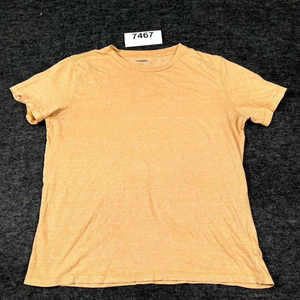 Old Navy T‎ Shirt Mens Small Orange Soft Washed Crew Neck Short Sleeve Casual